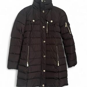 Michael Kors Dark Brown Quilted Puffer Coat